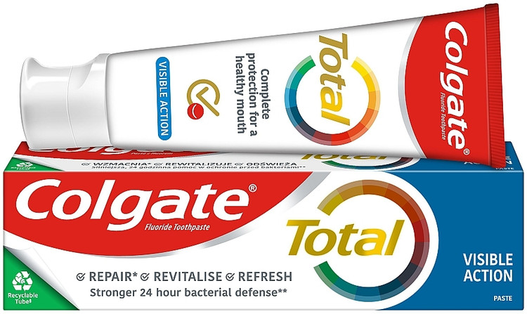 خمیردندان کلگیت توتال Colgate Total visible action